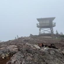The lookout tower in the clouds