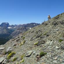 One of the steeper parts on the summit ridge
