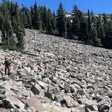 Engle Peak upper trail talus/boulders