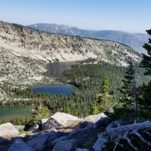 View of Independence Lakes 1/2 way Up Bushwhack