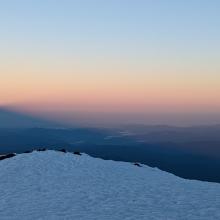 Mountain shadow and Mount Saint Helens from the false summit